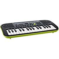 Los mejores  - Casio SA-46H5 SA-46 - Teclado electrónico (32 teclas mini- plástico- 2 altavoces integrados)- color negro y verde